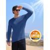 imageMAGCOMSEN Mens UPF 50 Shirts Long Sleeve UV Protection Quick Dry TShirt Rash Guard for Fishing Running BeachBlue Grey