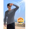 imageMAGCOMSEN Mens UPF 50 Shirts Long Sleeve UV Protection Quick Dry TShirt Rash Guard for Fishing Running BeachDark Grey