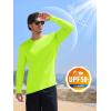 imageMAGCOMSEN Mens UPF 50 Shirts Long Sleeve UV Protection Quick Dry TShirt Rash Guard for Fishing Running BeachFluorescent Green