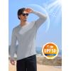 imageMAGCOMSEN Mens UPF 50 Shirts Long Sleeve UV Protection Quick Dry TShirt Rash Guard for Fishing Running BeachLight Grey
