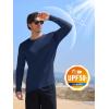 imageMAGCOMSEN Mens UPF 50 Shirts Long Sleeve UV Protection Quick Dry TShirt Rash Guard for Fishing Running BeachNavy