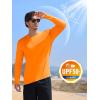 imageMAGCOMSEN Mens UPF 50 Shirts Long Sleeve UV Protection Quick Dry TShirt Rash Guard for Fishing Running BeachOrange