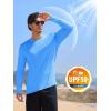 imageMAGCOMSEN Mens UPF 50 Shirts Long Sleeve UV Protection Quick Dry TShirt Rash Guard for Fishing Running BeachWater Blue