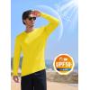 imageMAGCOMSEN Mens UPF 50 Shirts Long Sleeve UV Protection Quick Dry TShirt Rash Guard for Fishing Running BeachYellow