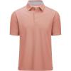 imageMAGCOMSEN Mens Polo Shirts Short Sleeve Cotton Pique 3 Button Classic Fit Casual TShirt Performance Golf ShirtsGrey Pink