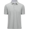 imageMAGCOMSEN Mens Polo Shirts Short Sleeve Cotton Pique 3 Button Classic Fit Casual TShirt Performance Golf ShirtsLight Grey