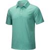imageMAGCOMSEN Mens ShortSleeve PoloGolf Shirts for Men 3Button Moisture WickingAthletic Outdoor Collared TShirtLight Green