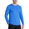 imageMAGCOMSEN Mens UPF 50 Shirts Long Sleeve UV Protection Quick Dry TShirt Rash Guard for Fishing Running BeachAzure