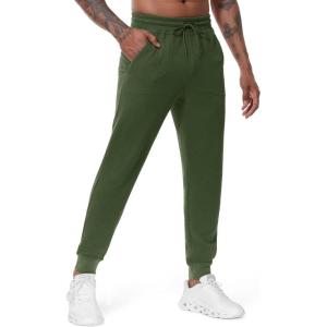 imageMAGCOMSEN Mens Joggers Athletic Running Pants Workout Gym Lightweight Sweatpants with Pockets Tappered Track Jogging PantsArmygreen