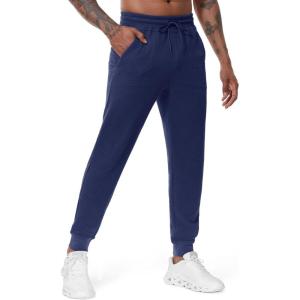 imageMAGCOMSEN Mens Joggers Athletic Running Pants Workout Gym Lightweight Sweatpants with Pockets Tappered Track Jogging PantsNavy