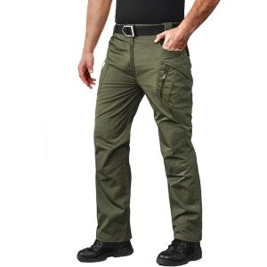 imageMAGCOMSEN Mens Tactical Pants with 9 Pockets RipStop Lightweight Work Hiking PantsArmy Green