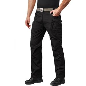 imageMAGCOMSEN Mens Tactical Pants with 9 Pockets RipStop Lightweight Work Hiking PantsBlack