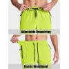 imageMAGCOMSEN Mens Hiking Pants Quick Dry Lightweight Water Resistant Outdoor Pants with 3 Zipper PocketsYellow Green