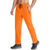 imageMAGCOMSEN Mens Hiking Pants Quick Dry Lightweight Water Resistant Outdoor Pants with 3 Zipper PocketsFl Orange