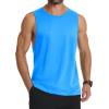 imageMAGCOMSEN Mens Tank Top Cotton Sleeveless Muscle Cut Off T Shirts Gym Workout Tank Tops Summer Beach TanksAzure Blue