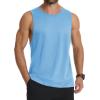 imageMAGCOMSEN Mens Tank Top Cotton Sleeveless Muscle Cut Off T Shirts Gym Workout Tank Tops Summer Beach TanksWater Blue