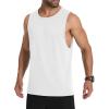 imageMAGCOMSEN Mens Tank Top Cotton Sleeveless Muscle Cut Off T Shirts Gym Workout Tank Tops Summer Beach TanksWhite