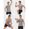 imageMAGCOMSEN Mens Tank Tops Quick Dry Workout Sleeveless Gym Muscle Shirts Athletic Bodybuilding Tee ShirtLight Grey