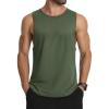 imageMAGCOMSEN Mens Tank Top Cotton Sleeveless Muscle Cut Off T Shirts Gym Workout Tank Tops Summer Beach TanksArmy Green