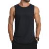 imageMAGCOMSEN Mens Tank Top Cotton Sleeveless Muscle Cut Off T Shirts Gym Workout Tank Tops Summer Beach TanksBlack