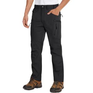 imageMAGCOMSEN Mens Tactical Pants Water Repellent 8 Pockets Ripstop Hiking Trousers Lightweight Work PantsBlack