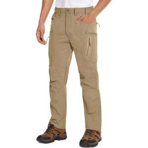 imageMAGCOMSEN Mens Tactical Pants Water Repellent 8 Pockets Ripstop Hiking Trousers Lightweight Work PantsKhaki