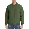 imageMAGCOMSEN Mens Bomber Jacket Warm Zip Up Spring Coat Lightweight Casual Windbreaker Pilot Jacket with PocketsArmy Green