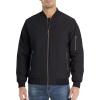 imageMAGCOMSEN Mens Bomber Jacket Warm Zip Up Spring Coat Lightweight Casual Windbreaker Pilot Jacket with PocketsBlack