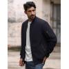 imageMAGCOMSEN Mens Bomber Jacket Warm Zip Up Spring Coat Lightweight Casual Windbreaker Pilot Jacket with PocketsBlack