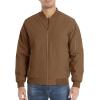 imageMAGCOMSEN Mens Bomber Jacket Warm Zip Up Spring Coat Lightweight Casual Windbreaker Pilot Jacket with PocketsBrown