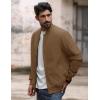 imageMAGCOMSEN Mens Bomber Jacket Warm Zip Up Spring Coat Lightweight Casual Windbreaker Pilot Jacket with PocketsBrown