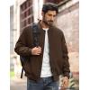 imageMAGCOMSEN Mens Bomber Jacket Warm Zip Up Spring Coat Lightweight Casual Windbreaker Pilot Jacket with PocketsCoffee