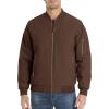 imageMAGCOMSEN Mens Bomber Jacket Warm Zip Up Spring Coat Lightweight Casual Windbreaker Pilot Jacket with PocketsCoffee