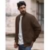 imageMAGCOMSEN Mens Bomber Jacket Warm Zip Up Spring Coat Lightweight Casual Windbreaker Pilot Jacket with PocketsCoffee