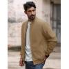 imageMAGCOMSEN Mens Bomber Jacket Warm Zip Up Spring Coat Lightweight Casual Windbreaker Pilot Jacket with PocketsKhaki