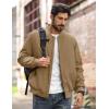 imageMAGCOMSEN Mens Bomber Jacket Warm Zip Up Spring Coat Lightweight Casual Windbreaker Pilot Jacket with PocketsKhaki
