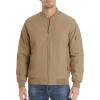 imageMAGCOMSEN Mens Bomber Jacket Warm Zip Up Spring Coat Lightweight Casual Windbreaker Pilot Jacket with PocketsKhaki