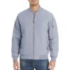 imageMAGCOMSEN Mens Bomber Jacket Warm Zip Up Spring Coat Lightweight Casual Windbreaker Pilot Jacket with PocketsLight Grey