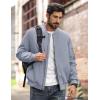 imageMAGCOMSEN Mens Bomber Jacket Warm Zip Up Spring Coat Lightweight Casual Windbreaker Pilot Jacket with PocketsLight Grey