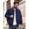 imageMAGCOMSEN Mens Bomber Jacket Warm Zip Up Spring Coat Lightweight Casual Windbreaker Pilot Jacket with PocketsNavy
