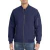 imageMAGCOMSEN Mens Bomber Jacket Warm Zip Up Spring Coat Lightweight Casual Windbreaker Pilot Jacket with PocketsNavy