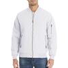 imageMAGCOMSEN Mens Bomber Jacket Warm Zip Up Spring Coat Lightweight Casual Windbreaker Pilot Jacket with PocketsWhite