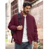 imageMAGCOMSEN Mens Bomber Jacket Warm Zip Up Spring Coat Lightweight Casual Windbreaker Pilot Jacket with PocketsWine Red