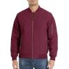 imageMAGCOMSEN Mens Bomber Jacket Warm Zip Up Spring Coat Lightweight Casual Windbreaker Pilot Jacket with PocketsWine Red