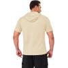 imageMAGCOMSEN Mens Short Sleeve Hoodie Cotton Hooded T Shirts Lightweight Sweatshirt Hoodies PulloverApricot