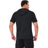 imageMAGCOMSEN Mens Short Sleeve Hoodie Cotton Hooded T Shirts Lightweight Sweatshirt Hoodies PulloverBlack