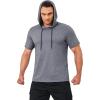 imageMAGCOMSEN Mens Short Sleeve Hoodie Cotton Hooded T Shirts Lightweight Sweatshirt Hoodies PulloverDark Gray