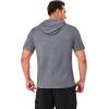imageMAGCOMSEN Mens Short Sleeve Hoodie Cotton Hooded T Shirts Lightweight Sweatshirt Hoodies PulloverDark Gray
