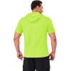 imageMAGCOMSEN Mens Short Sleeve Hoodie Cotton Hooded T Shirts Lightweight Sweatshirt Hoodies PulloverFluorescent Green