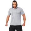 imageMAGCOMSEN Mens Short Sleeve Hoodie Cotton Hooded T Shirts Lightweight Sweatshirt Hoodies PulloverGray